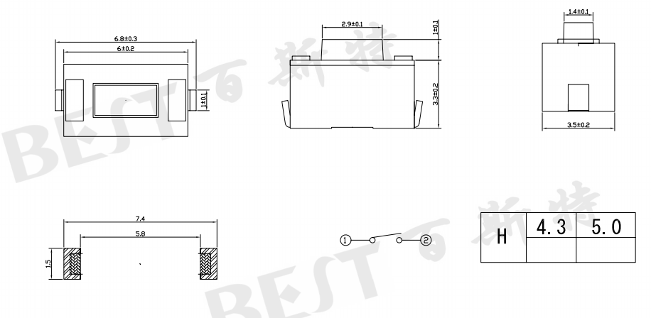 輕觸開關(guān)TS-1101U